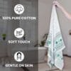 01 Floral Giza Cotton Bath Towel – Ultra-Soft, Feather Light