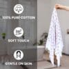 01 Floral Giza Cotton Bath Towel – Ultra-Soft, Feather Light