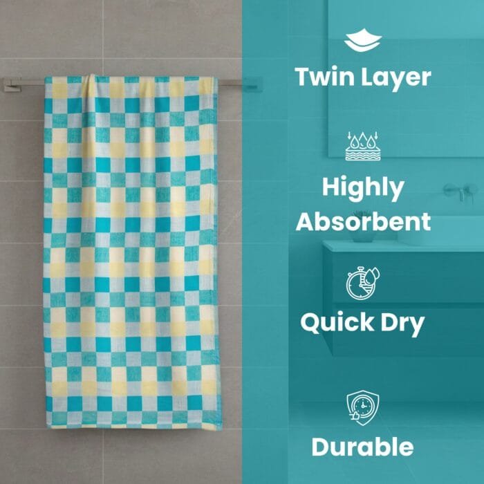 Zero Twist Cotton Bath Towel – Twin Layer, Ultra Soft