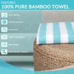 100% Pure Bamboo Bath Towel – Cabana Stripe, Soft & Eco-Friendly