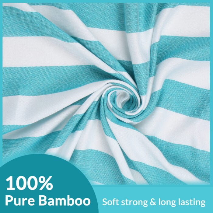 100% Pure Bamboo Bath Towel – Cabana Stripe, Soft & Eco-Friendly