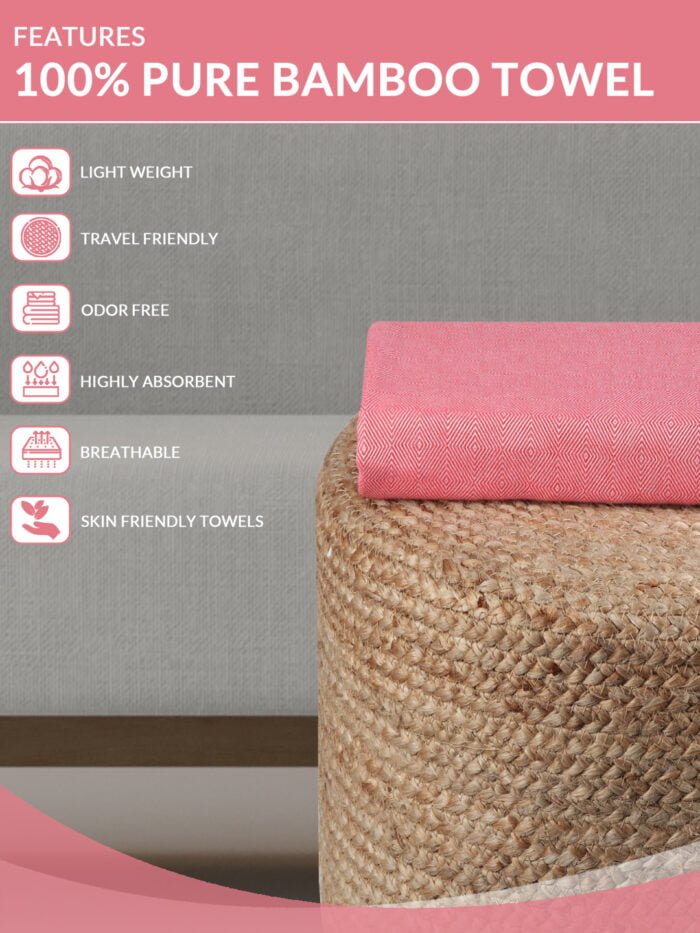 100% Pure Bamboo Bath Towel – Turkish Style, Soft, Absorbent