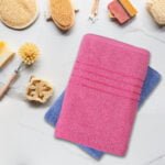 ZAHYA Pure Cotton 500 GSM Bath Combo - Blue & Pink