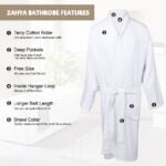 3 ZAHYA Unisex Cotton Bathrobe - White