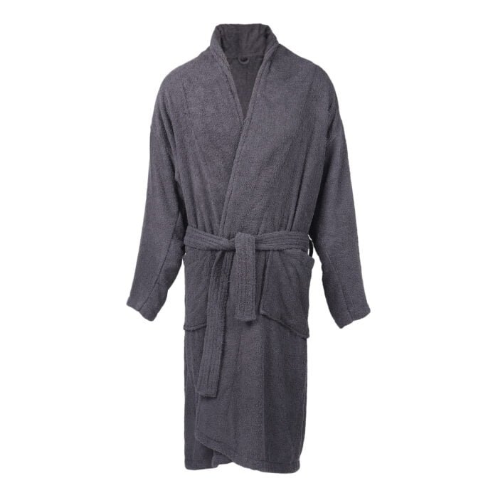 IMG_93 ZAHYA Unisex Cotton Bathrobe - Grey