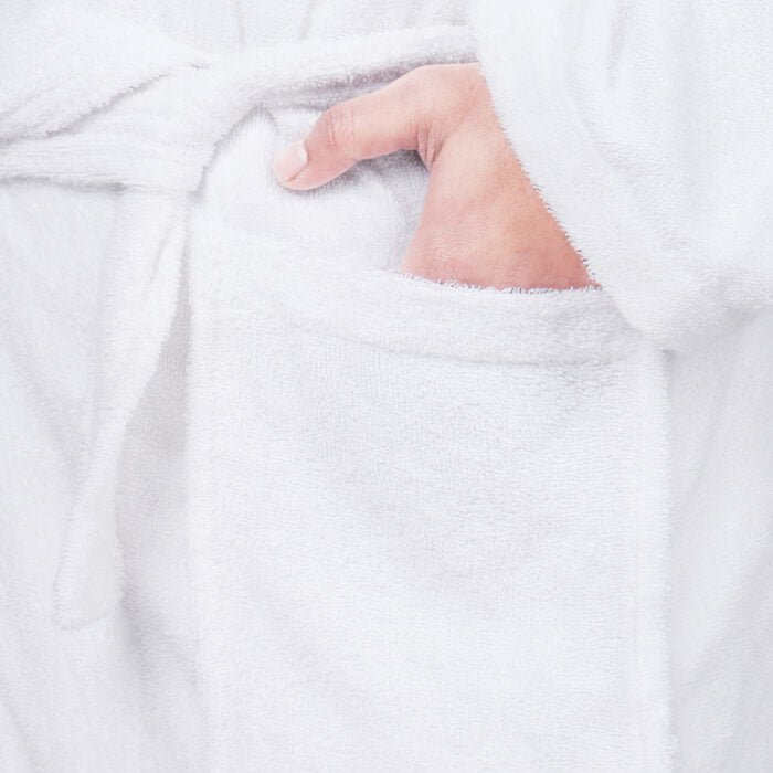 IMG_9416 ZAHYA Unisex Cotton Bathrobe - White