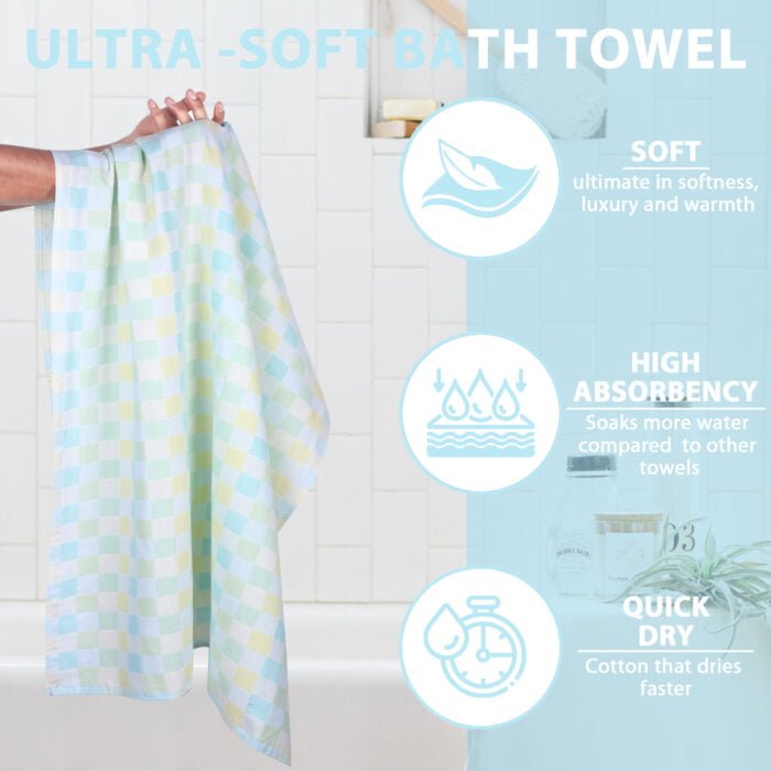 Zero Twist Cotton Bath Towel – Twin Layer, Ultra Soft