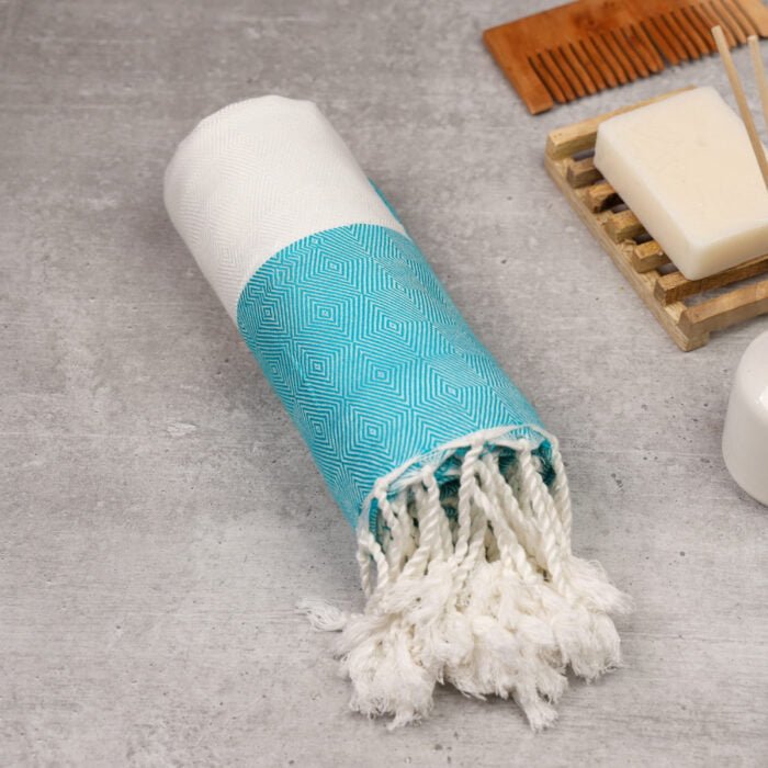 ZAHYA 100% Pure Bamboo Soft Bath Towel Large Size - Aqua Green