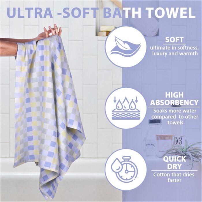 Zero Twist Cotton Bath Towel – Twin Layer, Ultra Soft