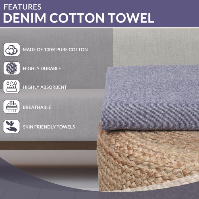 ZAHYA Denim Bath Towel - Grey