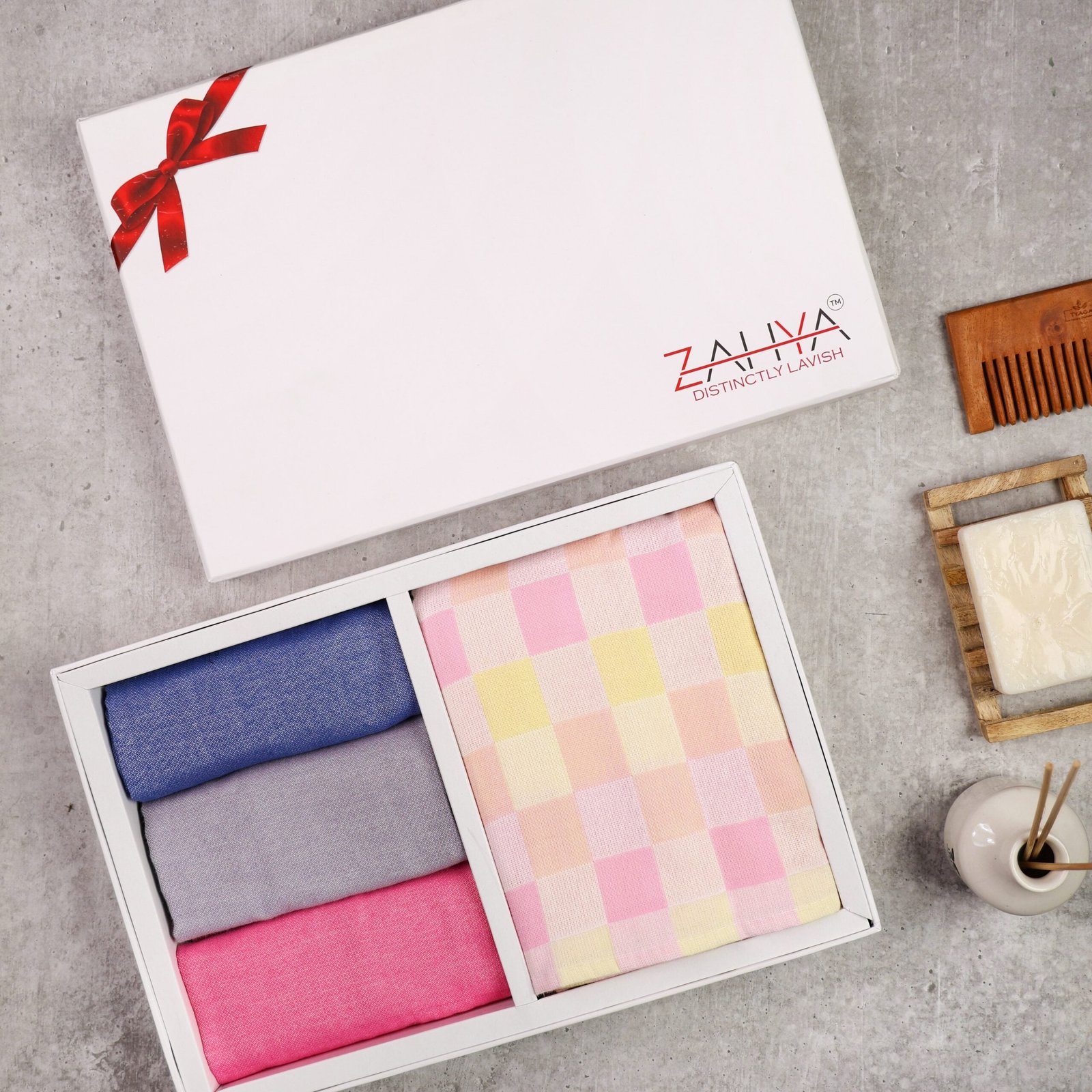 Pink Zero Twist Towel Gift Set Towel Gift Set for Corporate, Wedding, Diwali, Birthday with 100% Cotton & Bamboo Towel