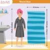 100% Pure Bamboo Bath Towel Pack of 2 – Pin Stripe, Soft & Eco-Friendly
