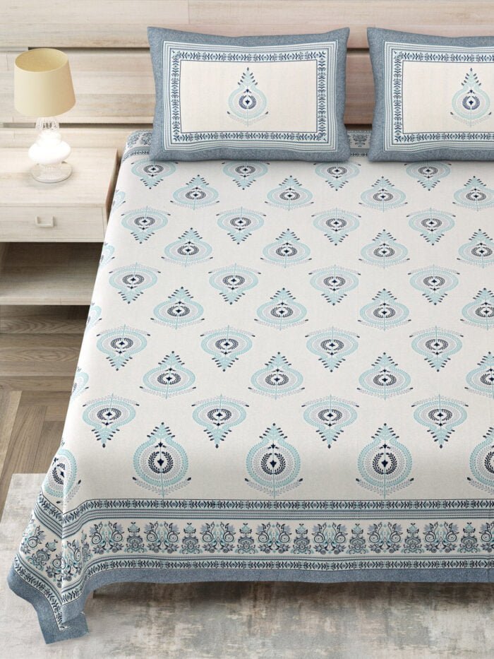 Pure Cotton King Size Bedsheet with Pillow Covers