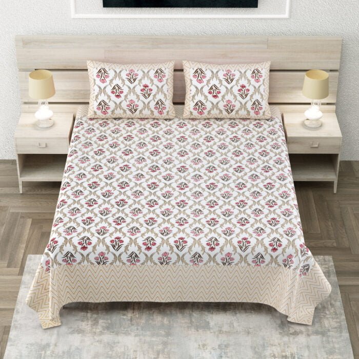 Cotton Bed-sheet king size with 2 pillow covers Cotton Bed-sheet king size with 2 pillow covers