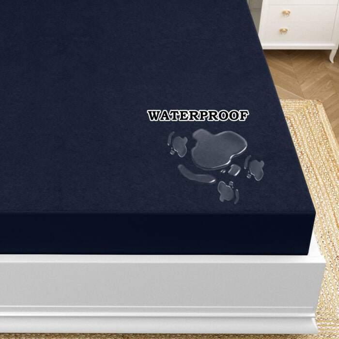 ft-4L Terry Cotton Waterproof Fitted Mattress Protector