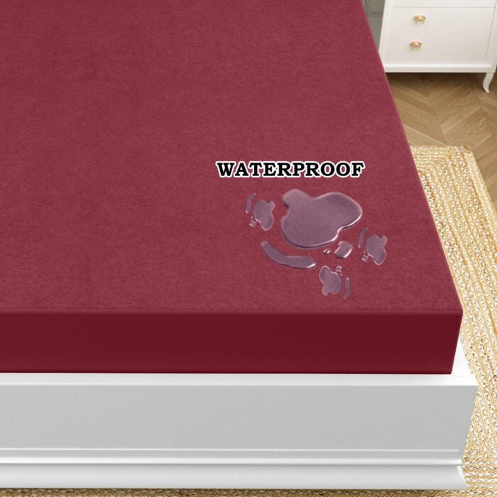 ft-6L Terry Cotton Waterproof Fitted Mattress Protector