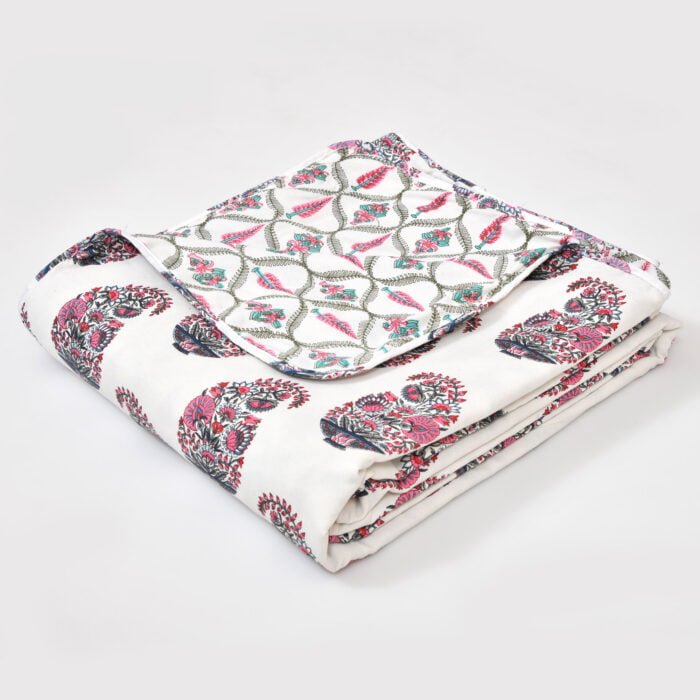 100% Pure Cotton 3-Layer Reversible Dohar – Printed & Breathable