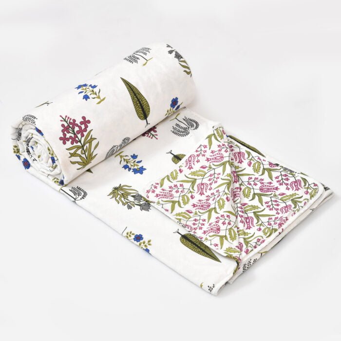 100% Pure Cotton 3-Layer Reversible Dohar – Printed & Breathable