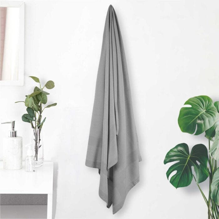 100% Pure Bamboo Bath Towel Pack of 2 – Pin Stripe, Soft & Eco-Friendly