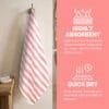 100% Pure Bamboo Bath Towel – Cabana Stripe, Soft & Eco-Friendly