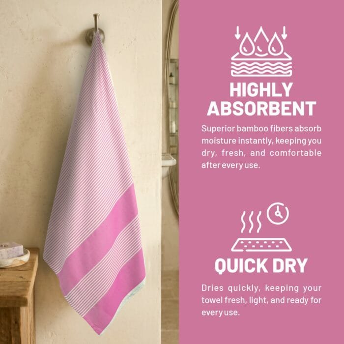 03 100% Pure Bamboo Bath Towel Highly Absorbent – Soft, Eco-Friendly