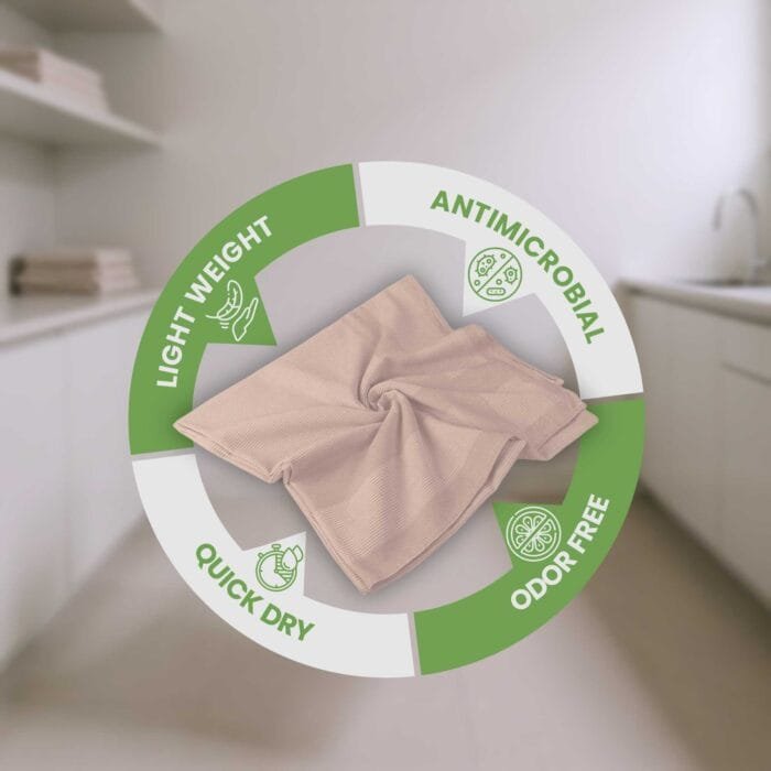 100% Pure Bamboo Bath Towel Pack of 2 – Pin Stripe, Soft & Eco-Friendly