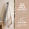 100% Pure Bamboo Bath Towel Highly Absorbent – Soft, Eco-Friendly