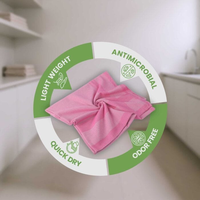 100% Pure Bamboo Bath Towel Pack of 2 – Pin Stripe, Soft & Eco-Friendly