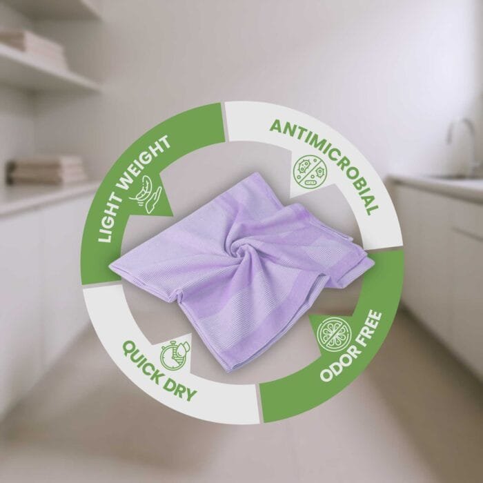 100% Pure Bamboo Bath Towel Pack of 2 – Pin Stripe, Soft & Eco-Friendly