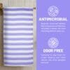 100% Pure Bamboo Bath Towel – Cabana Stripe, Soft & Eco-Friendly