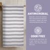 100% Pure Bamboo Bath Towel – Cabana Stripe, Soft & Eco-Friendly