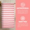 100% Pure Bamboo Bath Towel – Cabana Stripe, Soft & Eco-Friendly
