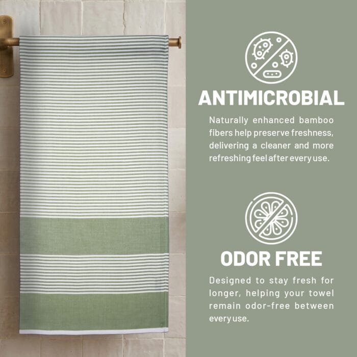 100% Pure Bamboo Bath Towel Highly Absorbent – Soft, Eco-Friendly