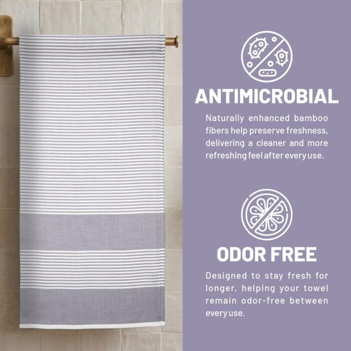 04 100% Pure Bamboo Bath Towel Highly Absorbent – Soft, Eco-Friendly