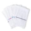 Stack of six pure white cotton napkins with lining