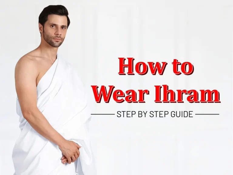 Muslim pilgrim wearing Ihram garments before Hajj and Umrah