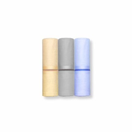 Pastel color 45x45 cm cotton handkerchief neatly folded on a neutral background.