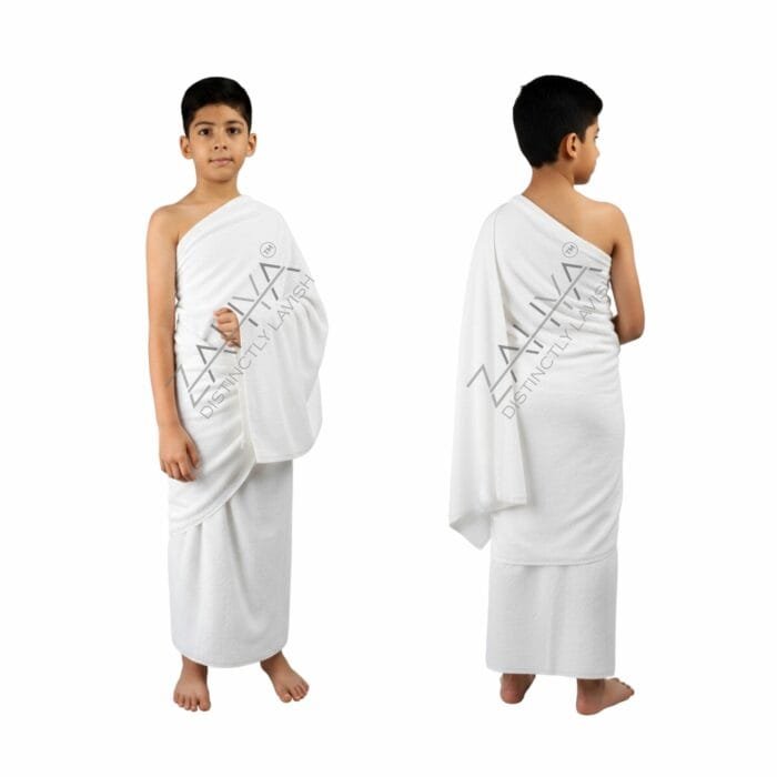 7 year old model wearing Terry Ihram sized 30x60 inches