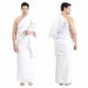 Man wearing Brick Weave Terry Cotton Ihram made of 100% Ring Spun Cotton, 45x90 inches, for Hajj and Umrah