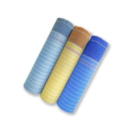 Mixed Colors Cotton Handkerchief – 45x45 cm Mixed color 45x45 cm cotton handkerchief neatly folded on a neutral background.