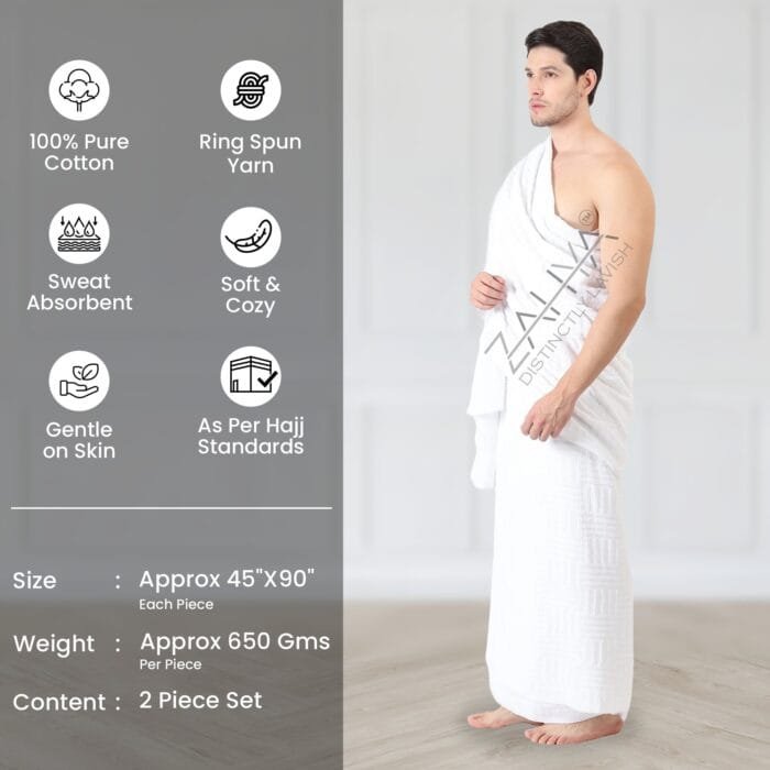 Terry Cotton Ihram – Brick Weave, Pure & Comfortable