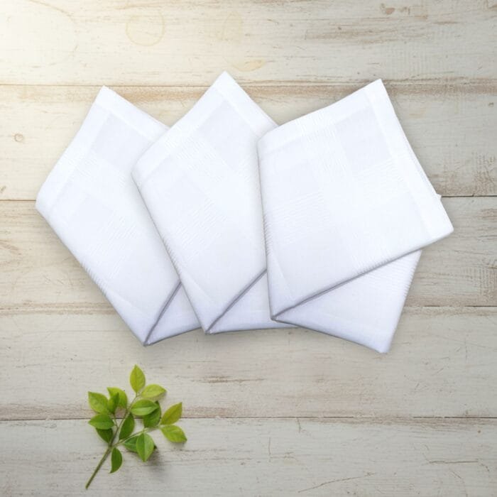 Pure Cotton Handkerchief – Plain White, Soft & Absorbent