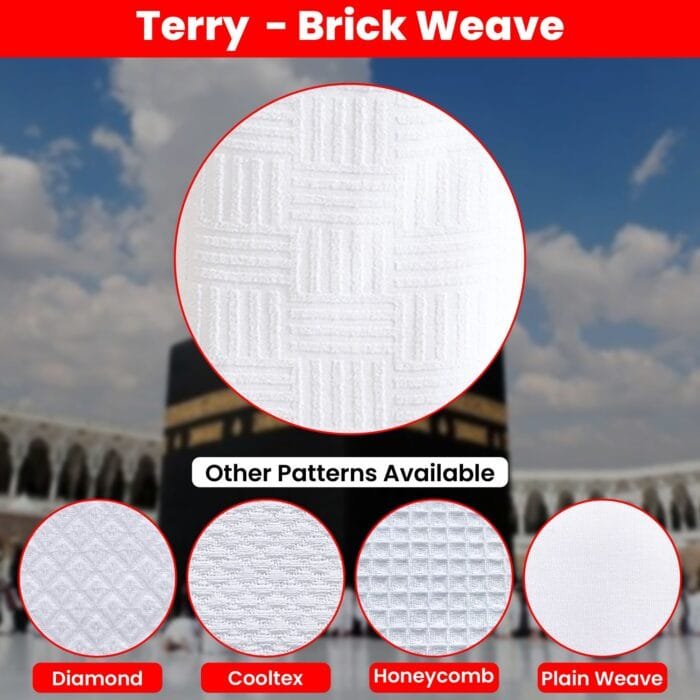 Terry Cotton Ihram – Brick Weave, Pure & Comfortable