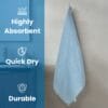 Zero Twist Cotton Bath Towel – Twin Layer, Ultra Soft