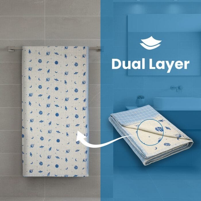 Zero Twist Cotton Bath Towel – Twin Layer, Printed