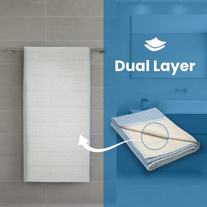 Zero Twist Cotton Bath Towel – Twin Layer, Ultra Soft