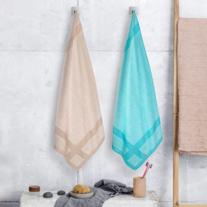 100% Pure Bamboo Bath Towel Pack of 2 – Pin Stripe, Soft & Eco-Friendly