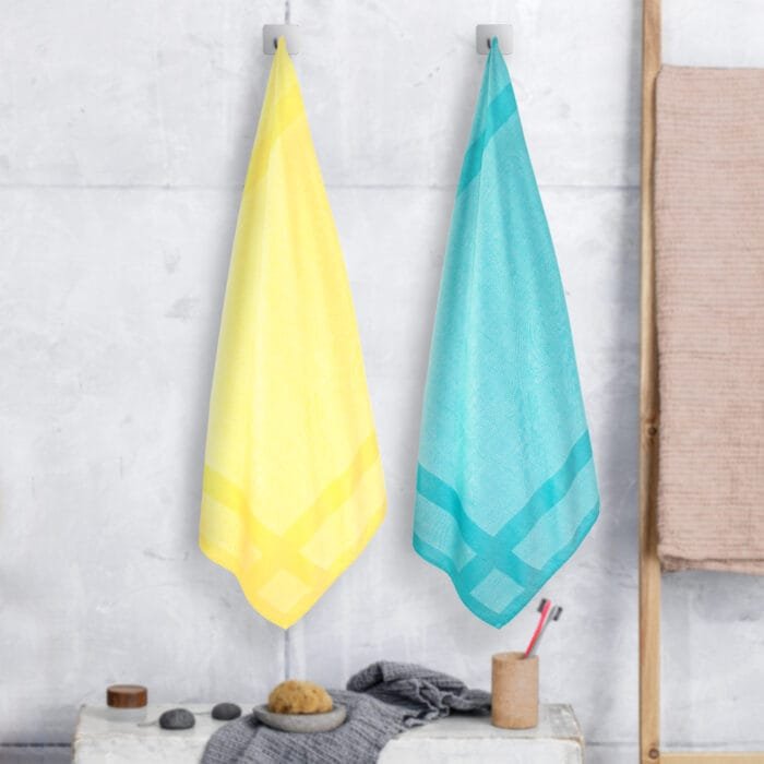 100% Pure Bamboo Bath Towel Pack of 2 – Pin Stripe, Soft & Eco-Friendly