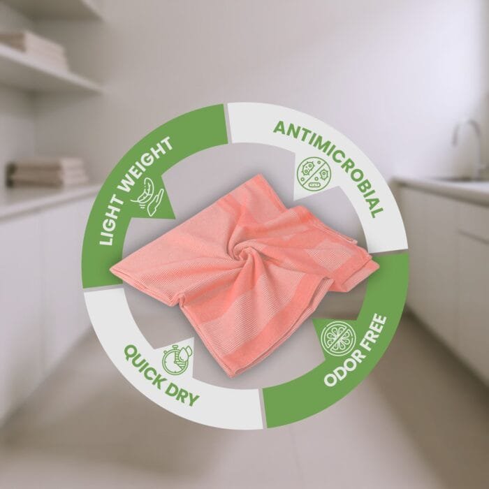 100% Pure Bamboo Bath Towel Pack of 2 – Pin Stripe, Soft & Eco-Friendly