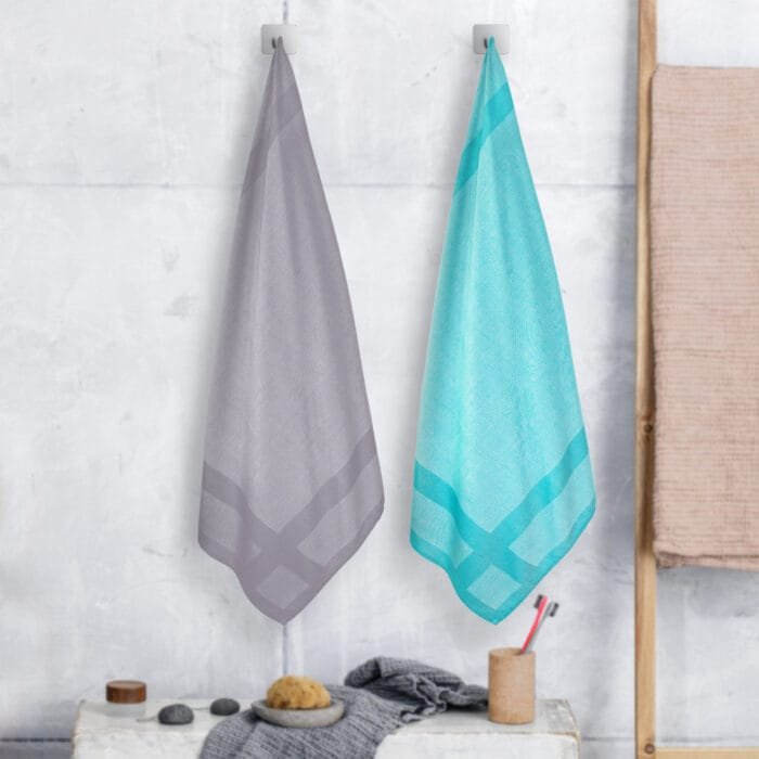 100% Pure Bamboo Bath Towel Pack of 2 – Pin Stripe, Soft & Eco-Friendly